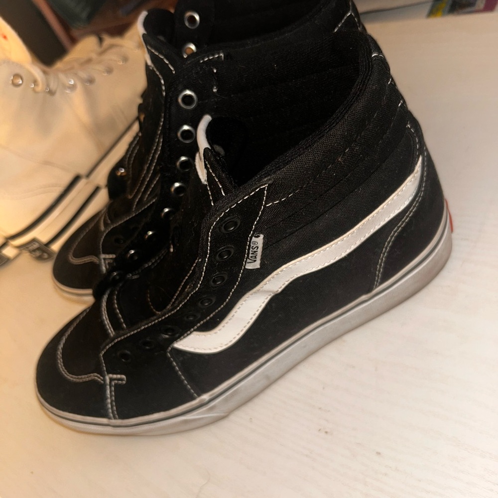Vans Black and White High-Top Sneakers